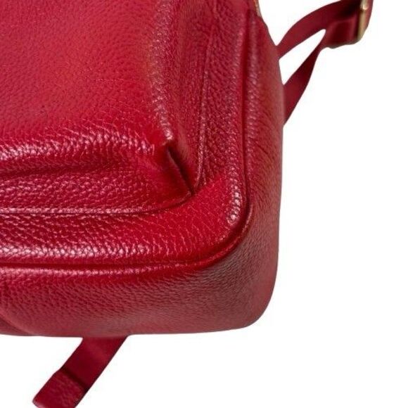 COACH Mini Charlie Backpack Red Pebbled Leather Shoulder Bag F38263 MRP $295 main image 7